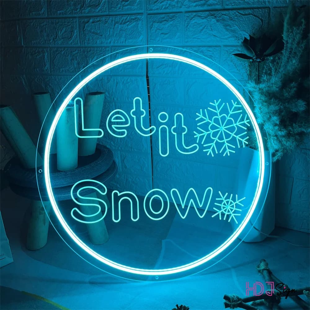 Luci al Neon di natale lascia che sia neve Home Bar Decor decorazione della parete cucina 3D Sign Led segni luminosi festa regalo di natale