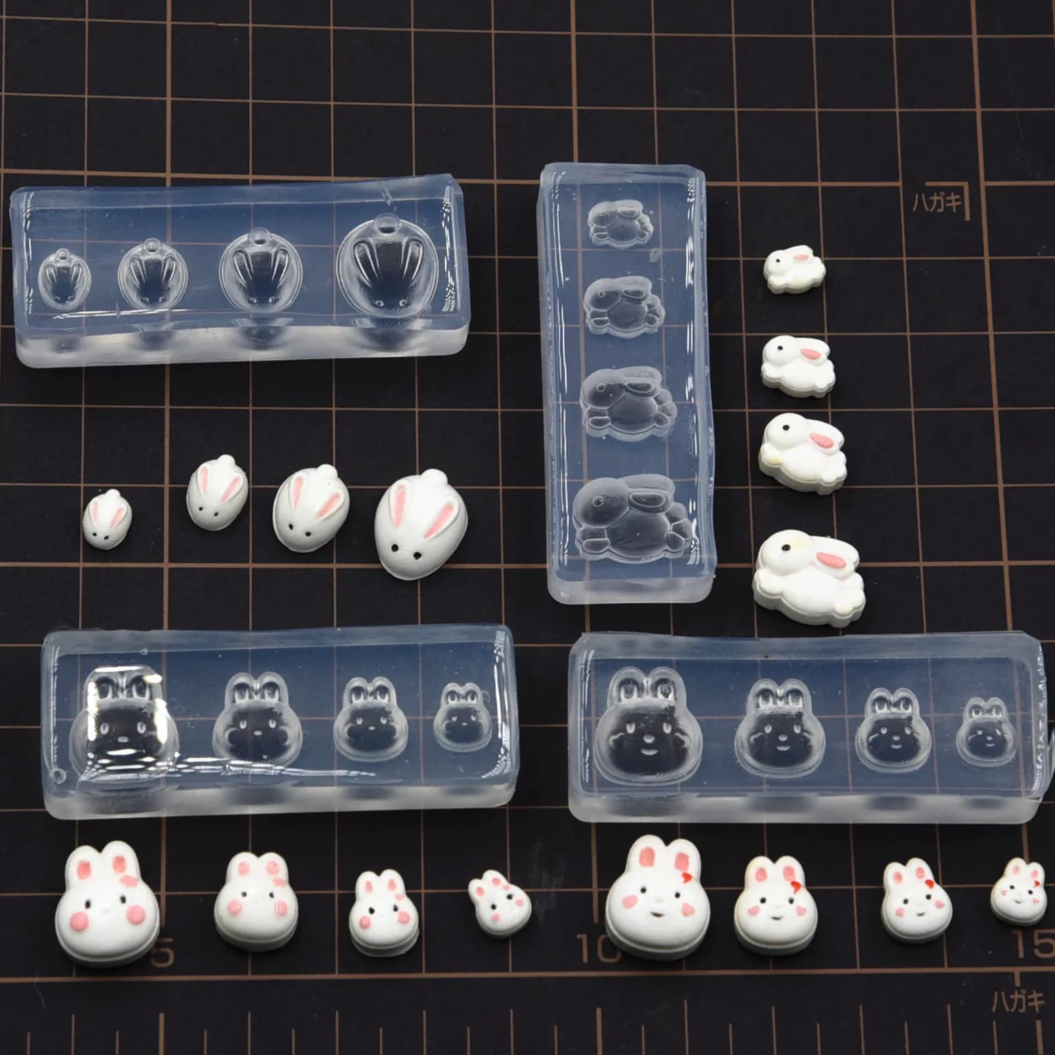 Miniature Cute Bunny Mold Ultra-light Clay Silicone Molds Soft Pottery Handmade Rabbit Uv Glue Mold Polymer Clay Tool
