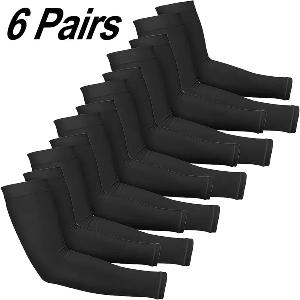 6 pairs of breathable compression unisex refreshing sleeves that absorb moisture for men and women, outdoor sports, UV protection