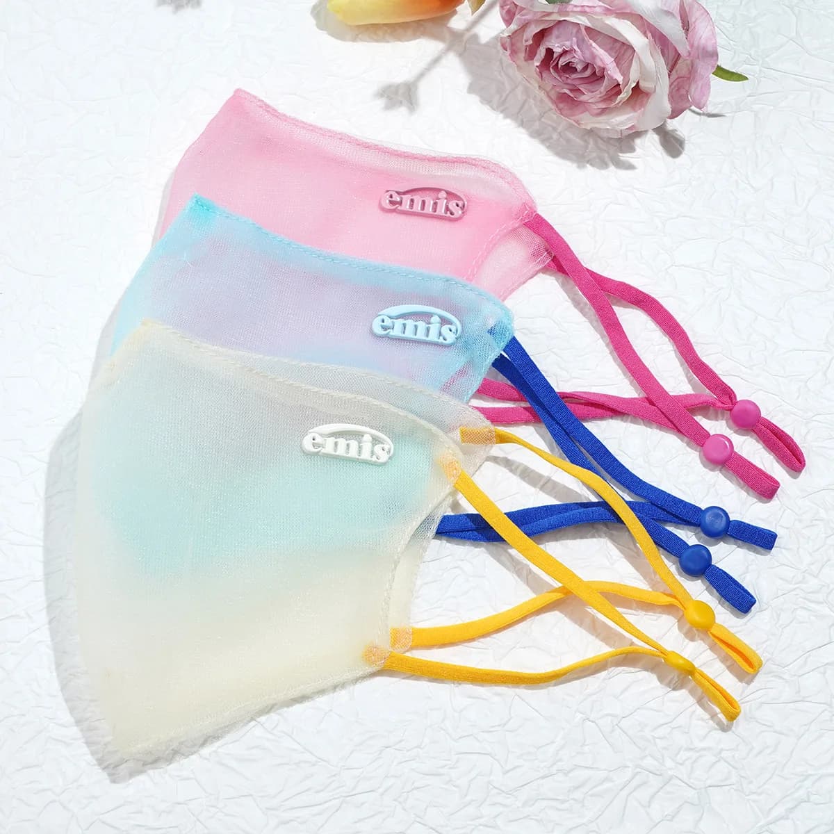 Face mask with cute style solar protection Reusable UV protection Breathable Mesh with elastic sliders Summer face mask with letter print