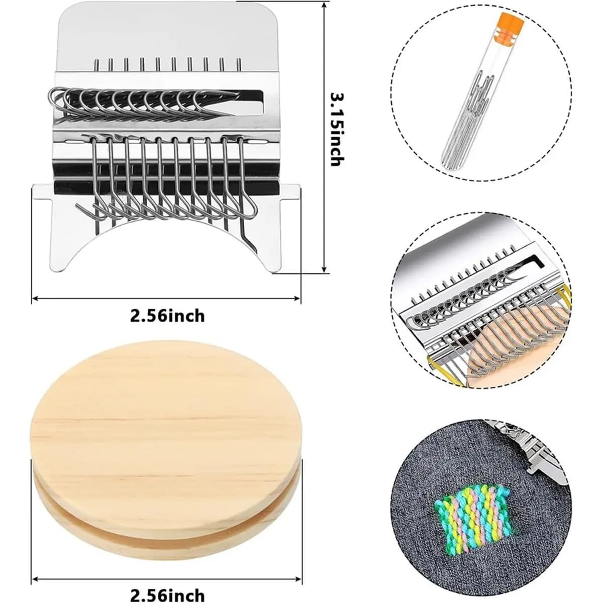 A74U Speedweve Small Mini Darning Looms, Wooden Looms Speedweve Type Weave Tool Knit Patch Kit for DIY Crafts Mending