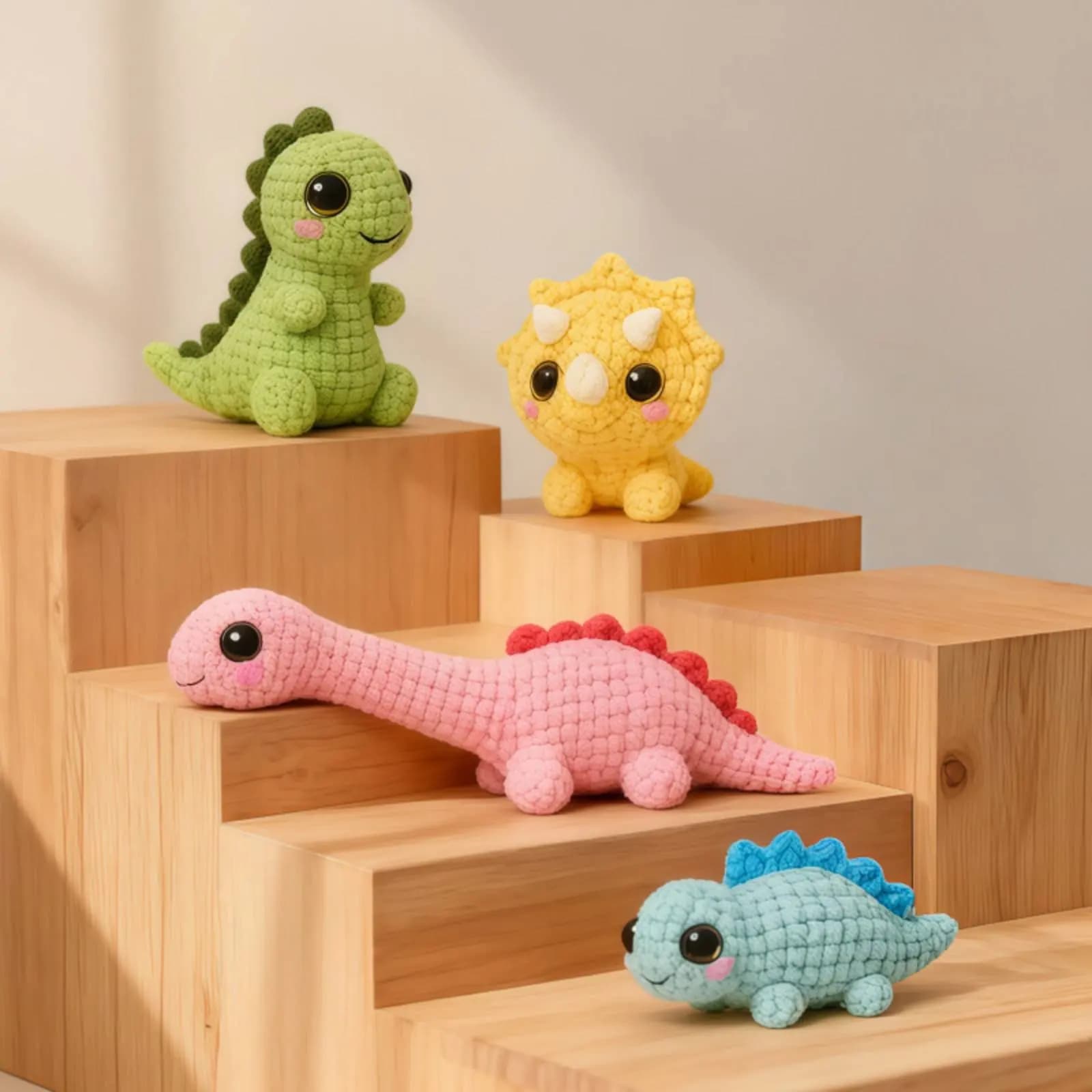 Kit Fai-da-Te per Uncinetto Dinosauro con Istruzioni e Guida, Kit Uncinetto Dinosauro per Principianti