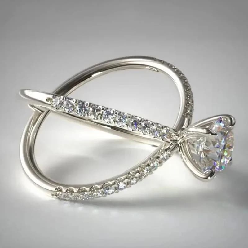 Inlaid line zircone Fashionable luxury fashionable women's ring fashion shiny New stylish and custom jewelry