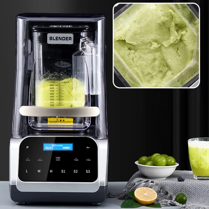Commercial 2200W Electric Blender, Heavy Duty, 2L, High-Quality Soundproof Juicer/Blender, 9-Speed ​​Milkshake Blender, Home Use