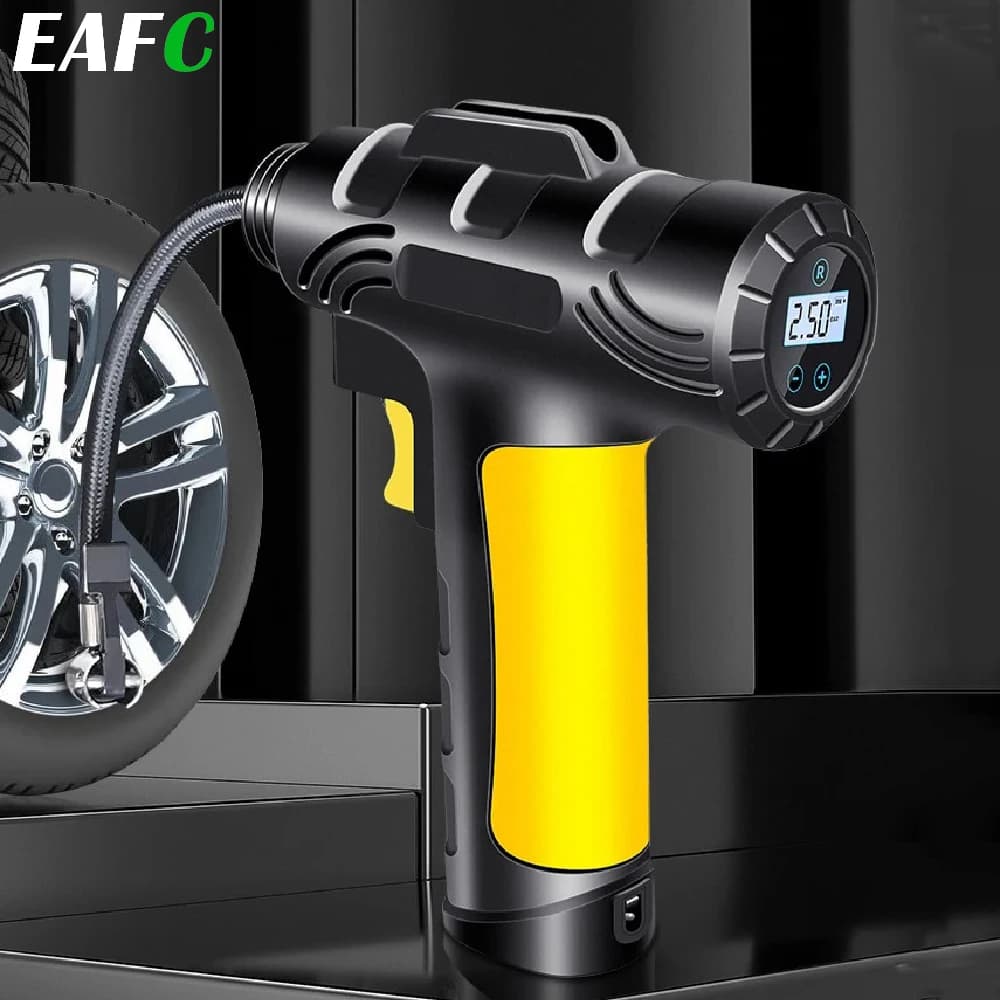 EAFC Compressore d'aria portatile cablato per auto 150PSI 120W 12V, gonfiatore pneumatici per auto, bici, moto e palloni