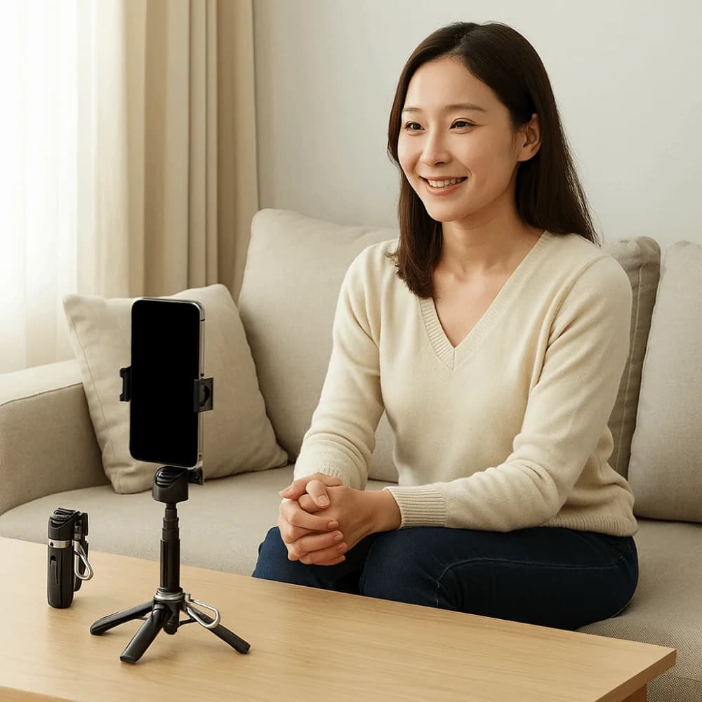 Mini Bastone Telescopico 3 in 1 per Selfie, Supporto Leggero Estensibile per Telefono con Rotazione a 360° ° Rotazione con treppiede selfie stick wireless Bluetooth