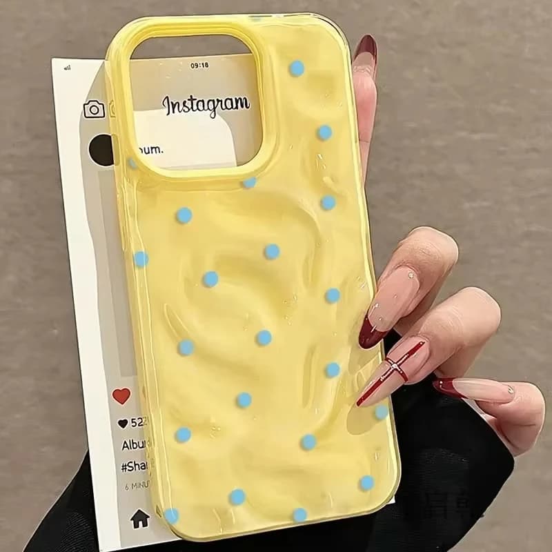 Simple Solid Color Polka Dot Phone Case For iPhone 17 Air 16 15 14 13 12 11 Pro Max Plus Anti-fall Cover
