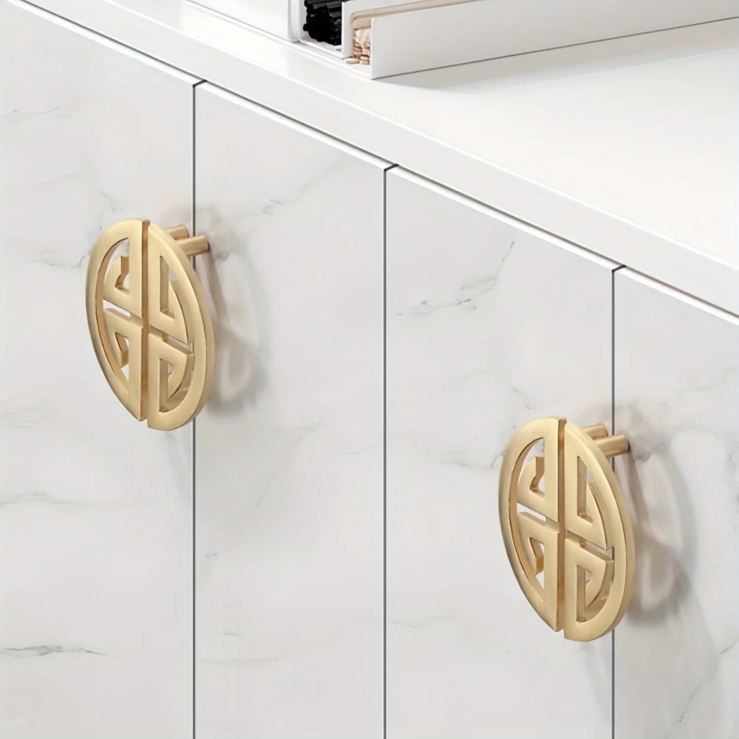 2 maniglie per armadietti in stile cinese color oro, maniglie lunghe per cassetti con finitura in ottone in lega di zinco per guardaroba e scarpiera