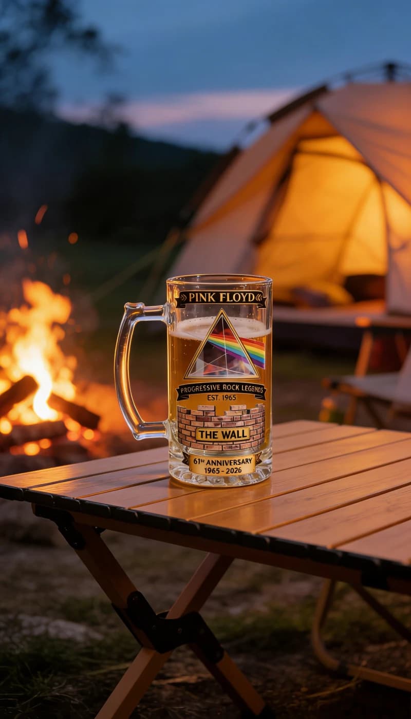 Tazza Commemorativa Pink Floyd The Wall - Regalo Unico con Design a Prisma, Bicchiere da Birra per il 61° Anniversario