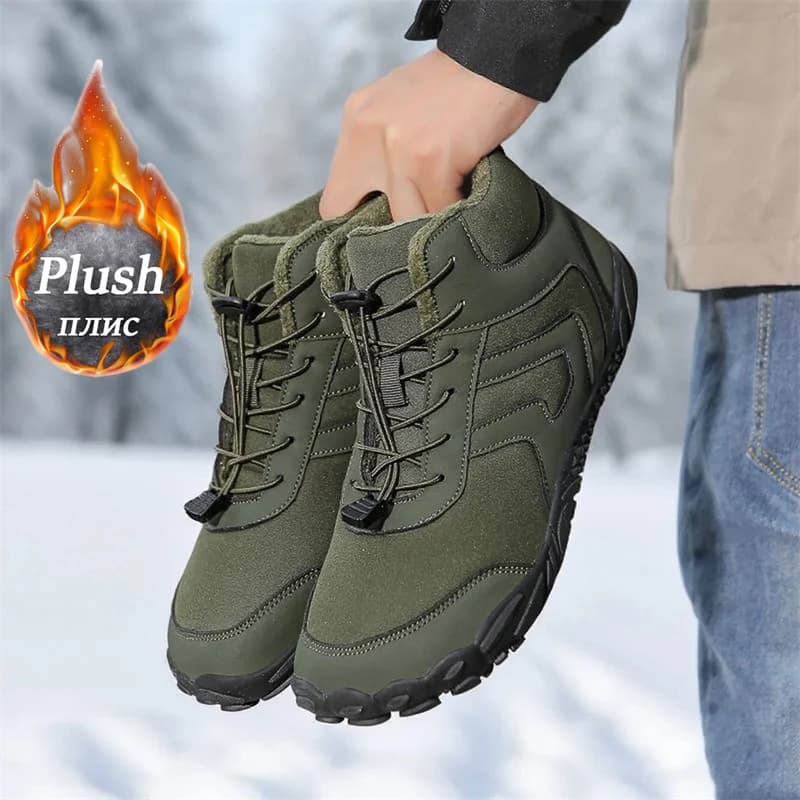 Men snow boots with sneakers in plush winter comfort Wear resistant trekking shoes waterproof non-slip travel for men outdoors