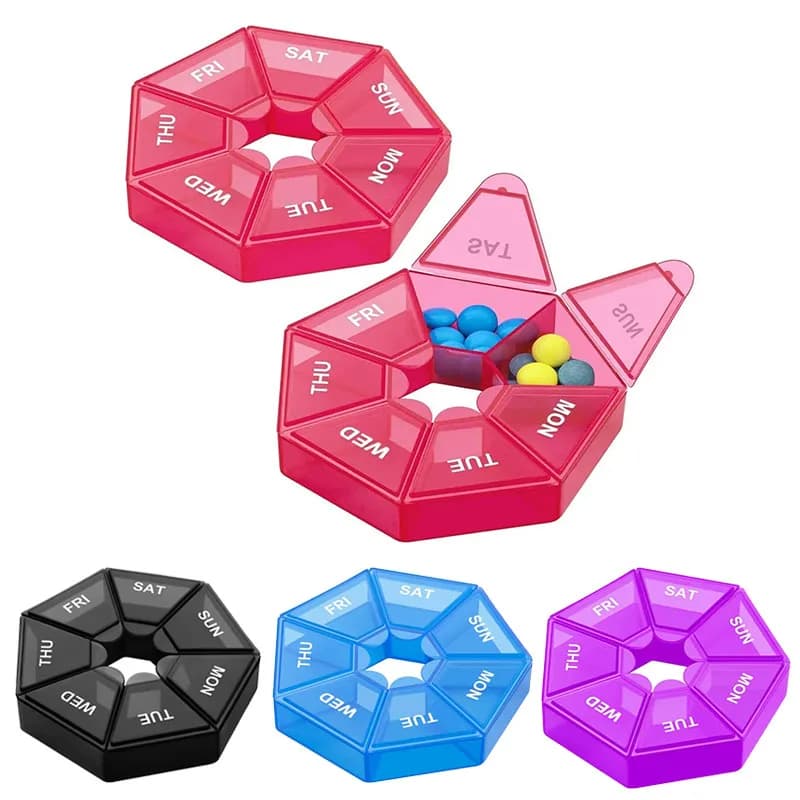 4/2/1pcs 7 Griglie Portapillole di Plastica 7 Giorni Scatola di Caramelle di Stoccaggio Portatile Tablet Titolare Organizzatore di Viaggio Dispenser Contenitore