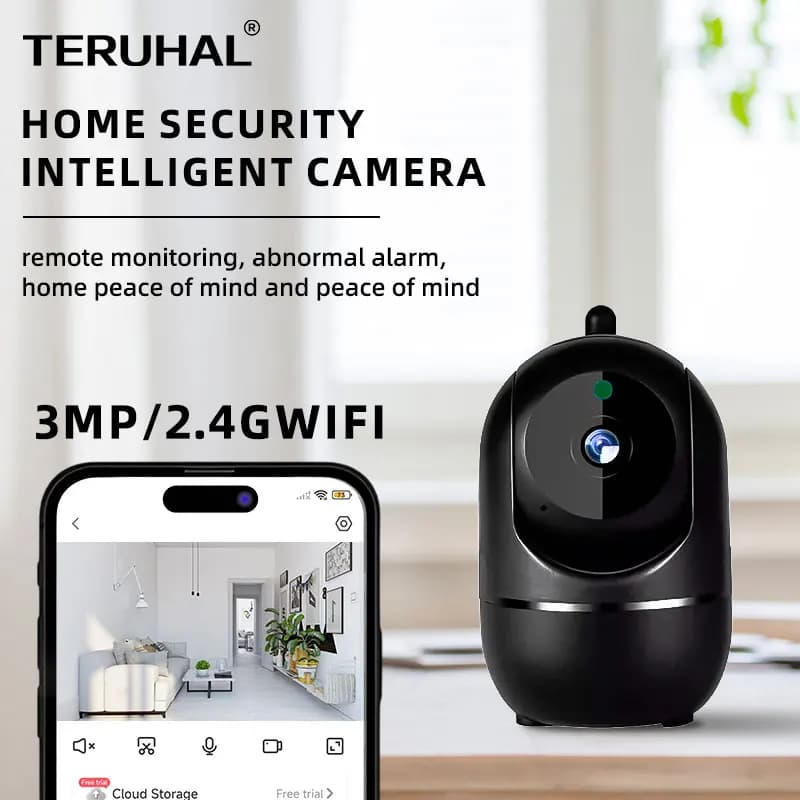 Telecamera WiFi wireless da 3 MP Telecamera di sorveglianza wireless per interni ed esterni HD 1080P con audio bidirezionale Baby Monitor Telecamera per cani da compagnia