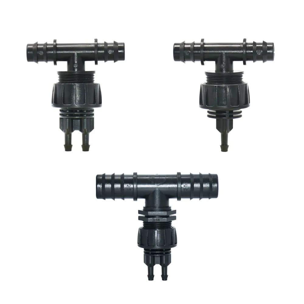 Raccordo Riduttore per Tubi PE da 16/20/25mm a 1/4'' - Connettore a T per Irrigazione da Giardino 1/2'' 3/4'' 1'' 4/7mm