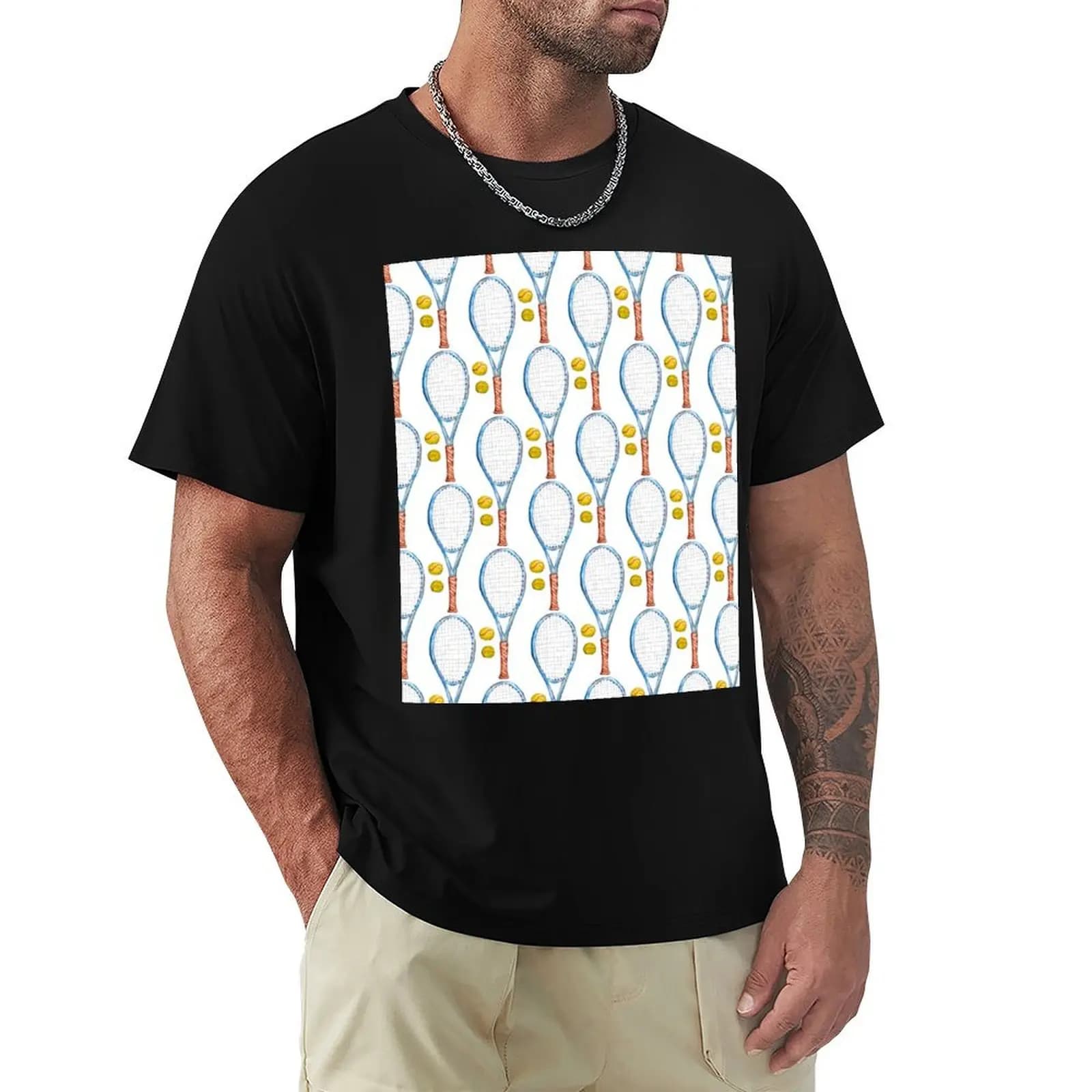Racchetta da tennis con palline da tennis_2 T-shirt Utility Work a maniche corte