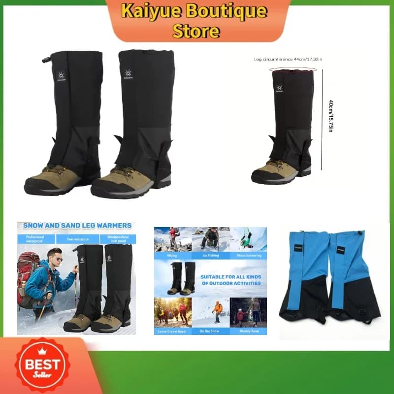 Adjustable Hiking Gaiters Waterproof Outdoor Leg Covers Snow Sand Insect Protection, Mountaineering Boot Gaiters for Men Women