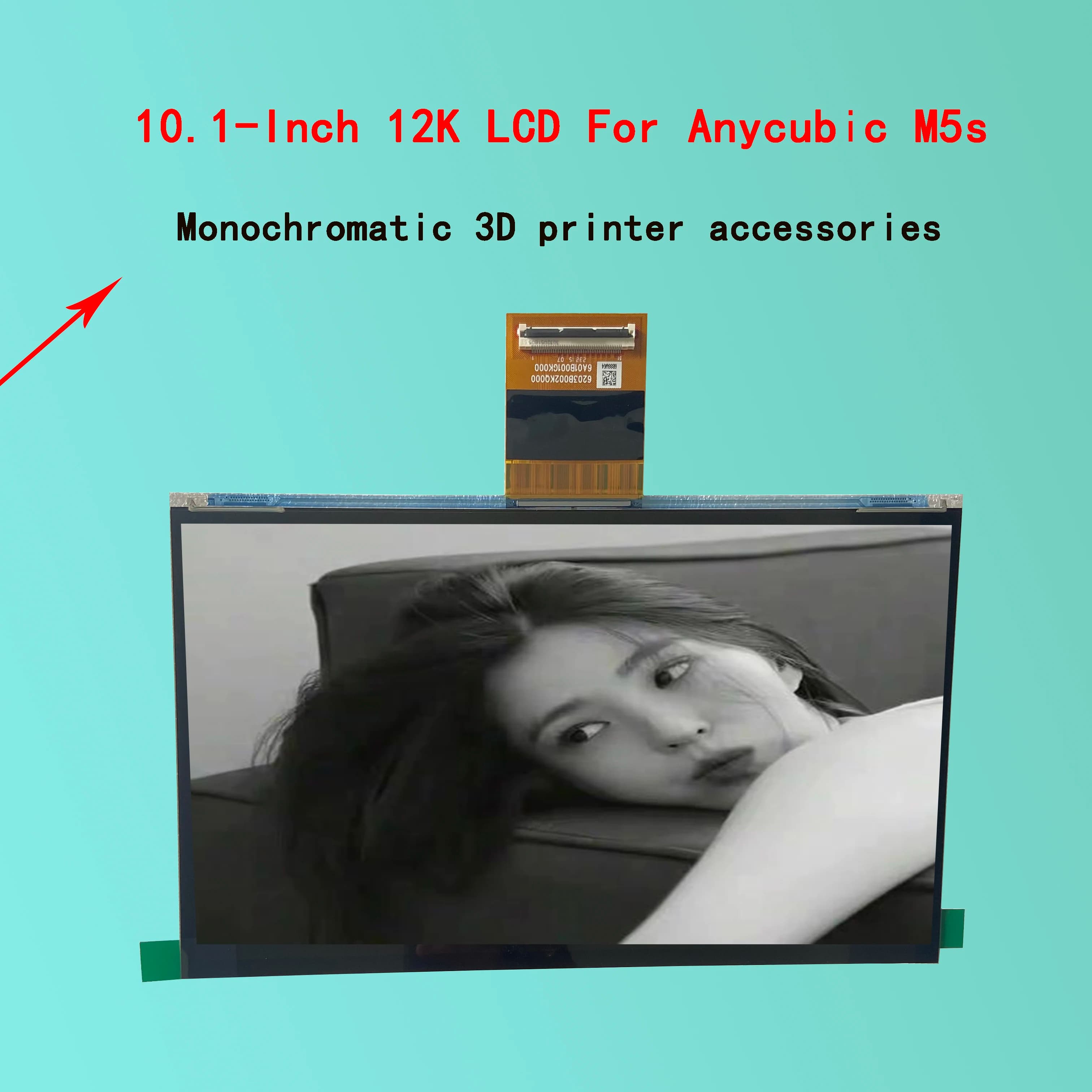 10.1 inch 12K 3D printer screen suitable for Anycubic M5/M5s, monochromatic LCD screen, 3D printer accessories