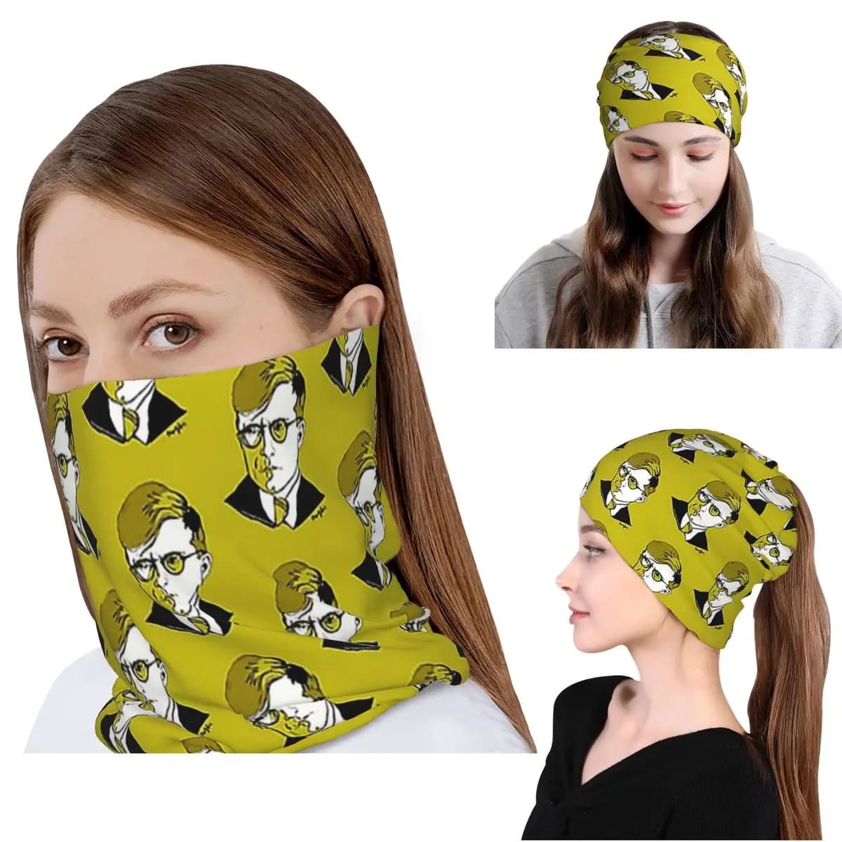 Dmitri Shostakovich Compositore Russo Bandana Copricollo Sciarpa Multiuso Maschera per il viso Berretto Cappello Unisex Adulto Traspirante