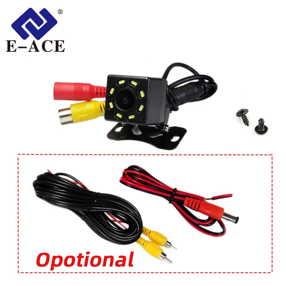 Telecamera per retromarcia per auto Telecamera LED opzionale 4/8/12 Display di supporto per visione notturna HD per aiutare il parcheggio e l'inversione dell'auto