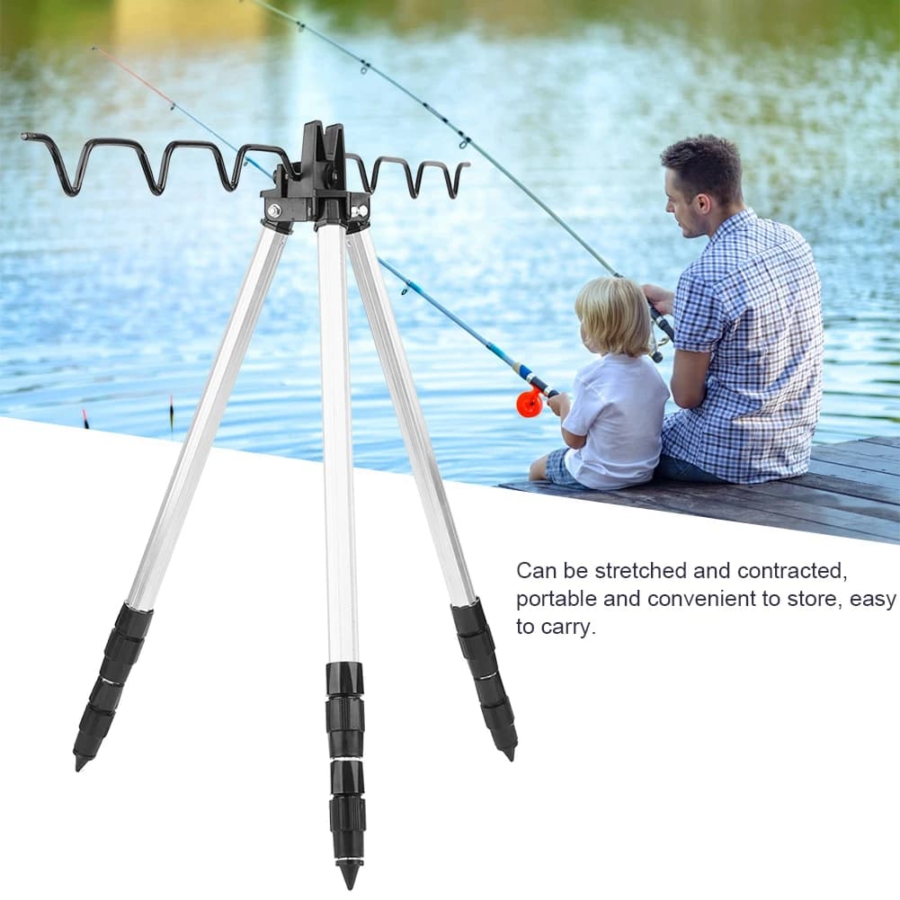Supporti per treppiede per canna da pesca Treppiede per canna multifunzionale Supporto per pesca in mare all'aperto Triangolo telescopico