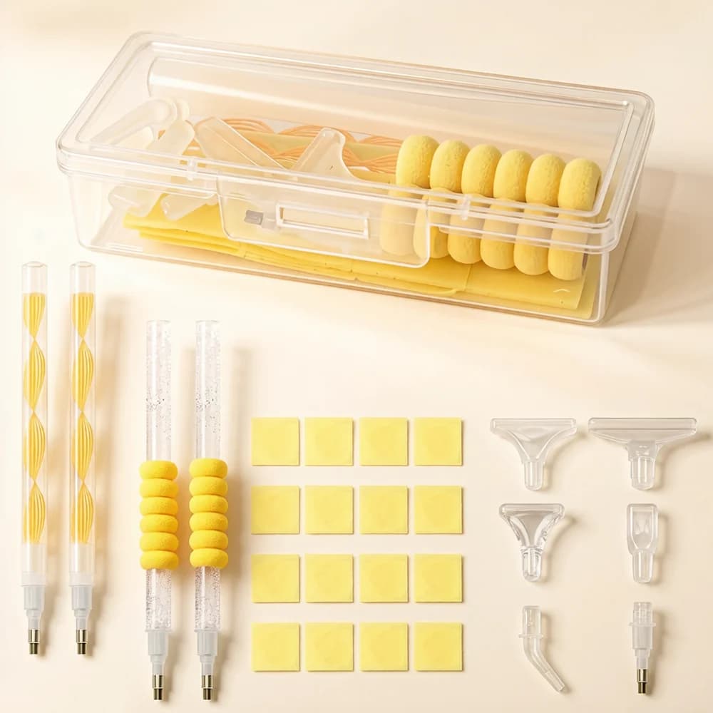 Diamond Painting Tools Kit with Pens Wax Pads Tips Storage Box Drill Organizer Accessories for 5D DIY Craft Embroidery Set Full