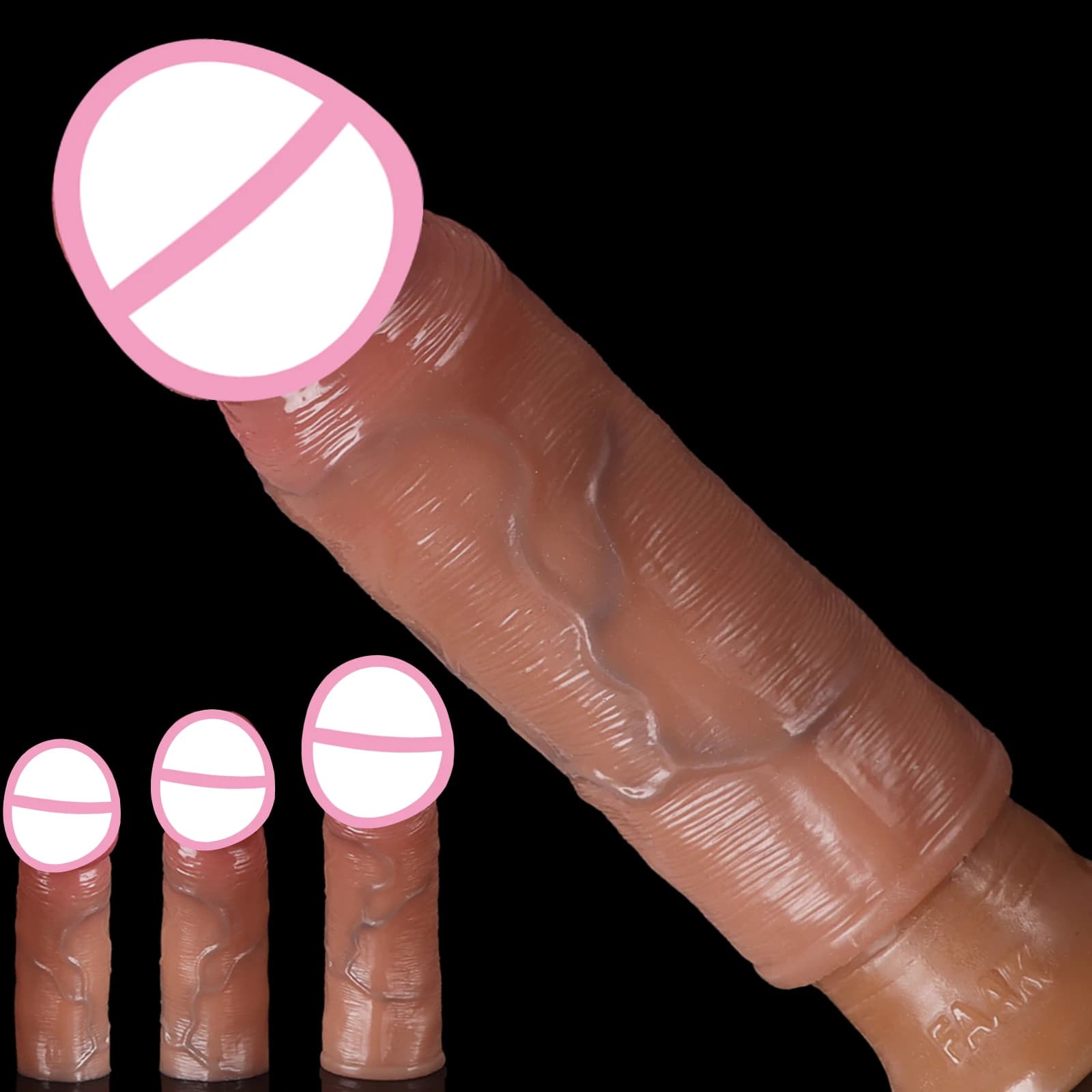 Anello del pene cavo Maschio Morbido Realistico Addensare Manicotto del pene Ritardo Ejculazione Giocattoli adulti del sesso Estensore dell'ingrandimento del pene per gli uomini