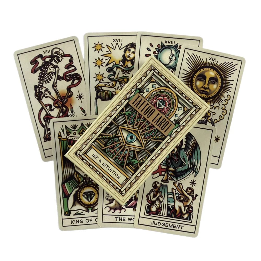 Carte dei tarocchi del tatuaggio mazzo di divinazione versioni inglesi edizione Oracle Board Playing INK Table Game For Party
