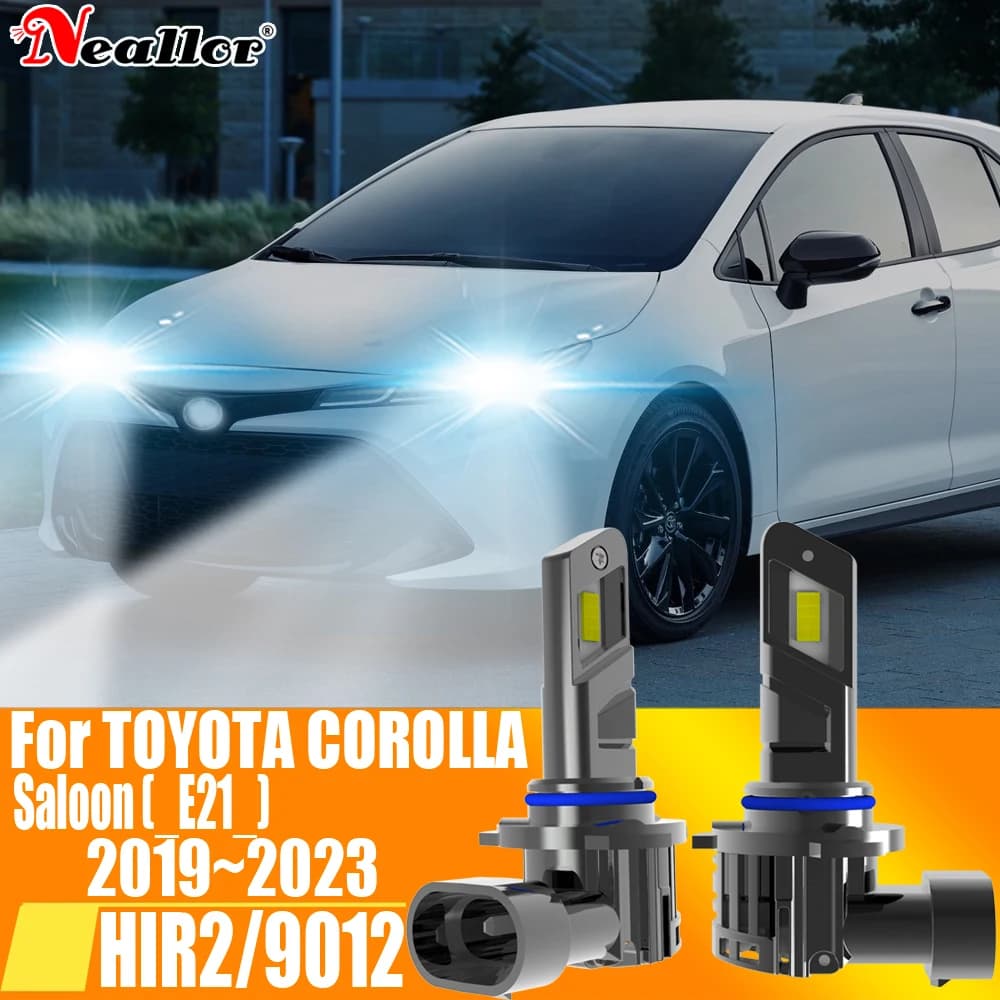 2x HIR2 Faro principale Canbus No Error 9012 Lampadina per auto Ad alta potenza 6000K Lampada a diodi di luce bianca 12v 55w per Toyota Corolla 2019 ~ 2023