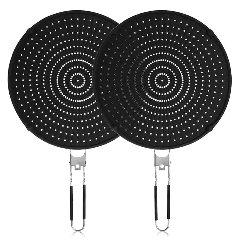 AB46-2Pack Silicone Scratch Scratch Screen - 12.5 Inch Stainless Steel Scratch Protection with Foldable Handle