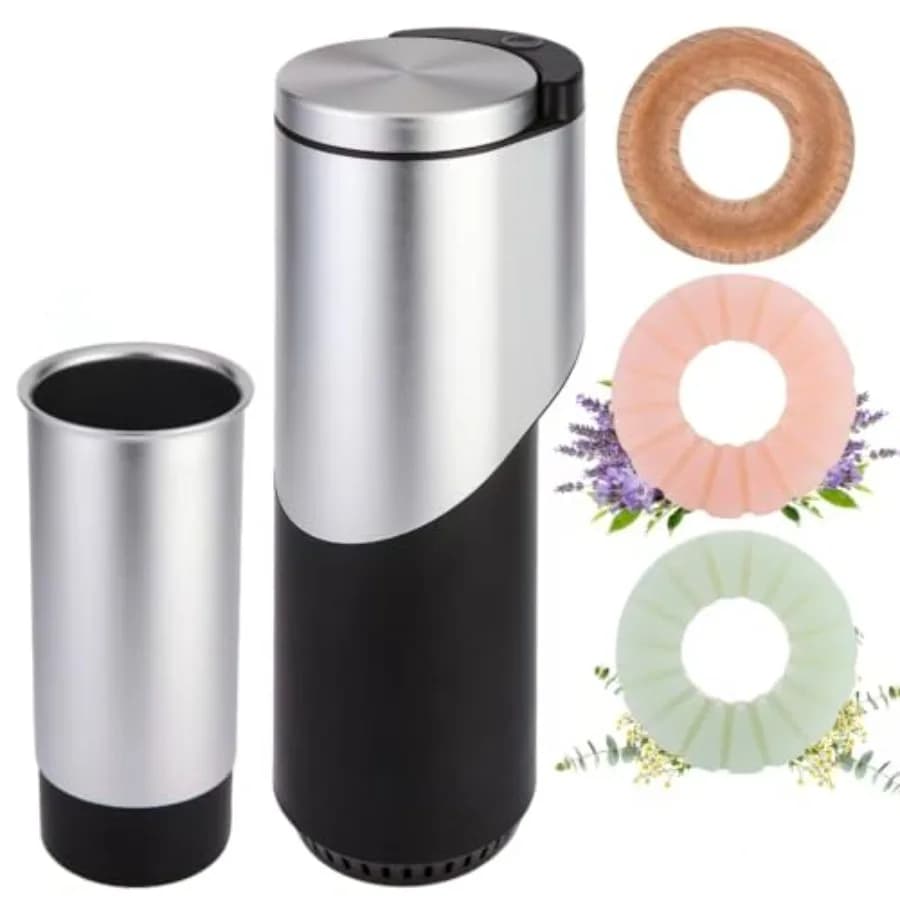 Deodorante per Auto 2 in 1 e Contenitore per Rifiuti, Diffusore di Aromi Multifunzionale con Bidone Portatile, Eliminatore di Odori per Auto