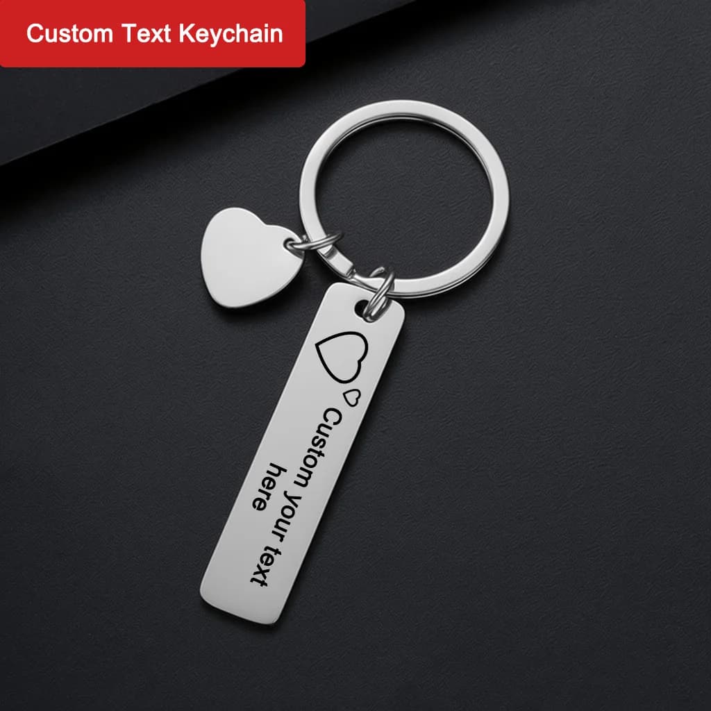 Custom Keyring with Text, Keyring Ring with Engraved Name, Metal Valentine's Gift, Laser Engraving Custom Logo, Keyring with Eye Photo