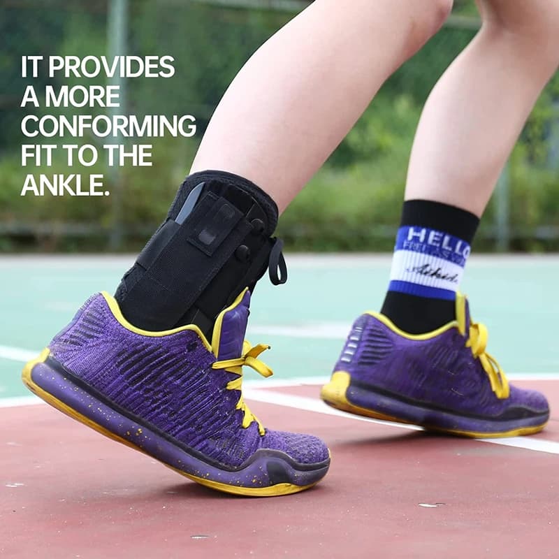 Supporto per caviglia regolabile, fascia protettiva per caviglia, stabilizzatore per piede con lacci, per uomo e donna, per corsa, basket, sicurezza sportiva (1 pezzo)