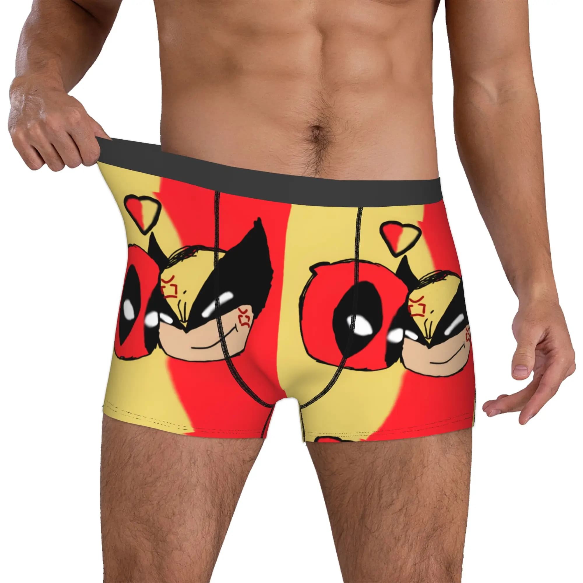 Intimo personalizzato da uomo con stampa artistica W-Wolverine, boxer elasticizzati, slip, mutande