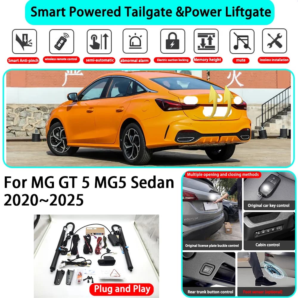 Kit Portellone Elettrico Automatico Intelligente OEM per MG GT 5 MG5 Sedan 2020~2025, Chiusura con Chiave, Plug and Play