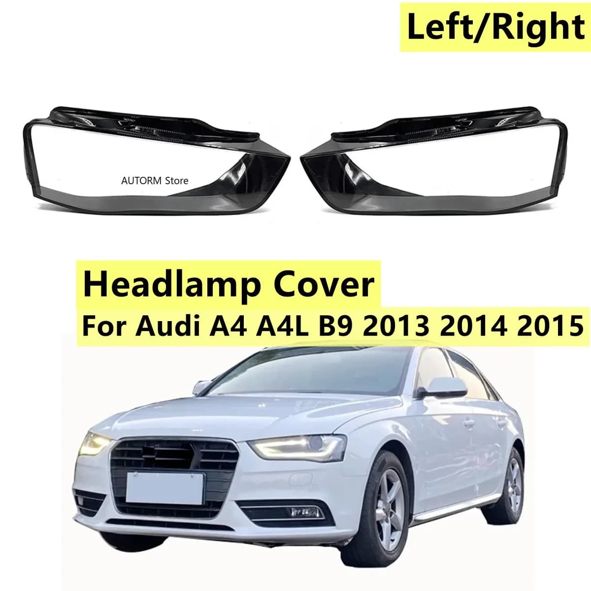 Auto Faro Anteriore Copertura Per Audi A4 A4L B9 2013 2014 2015 2016 Faro In Vetro Copertura Auto Paralume Lampada Lente Borsette