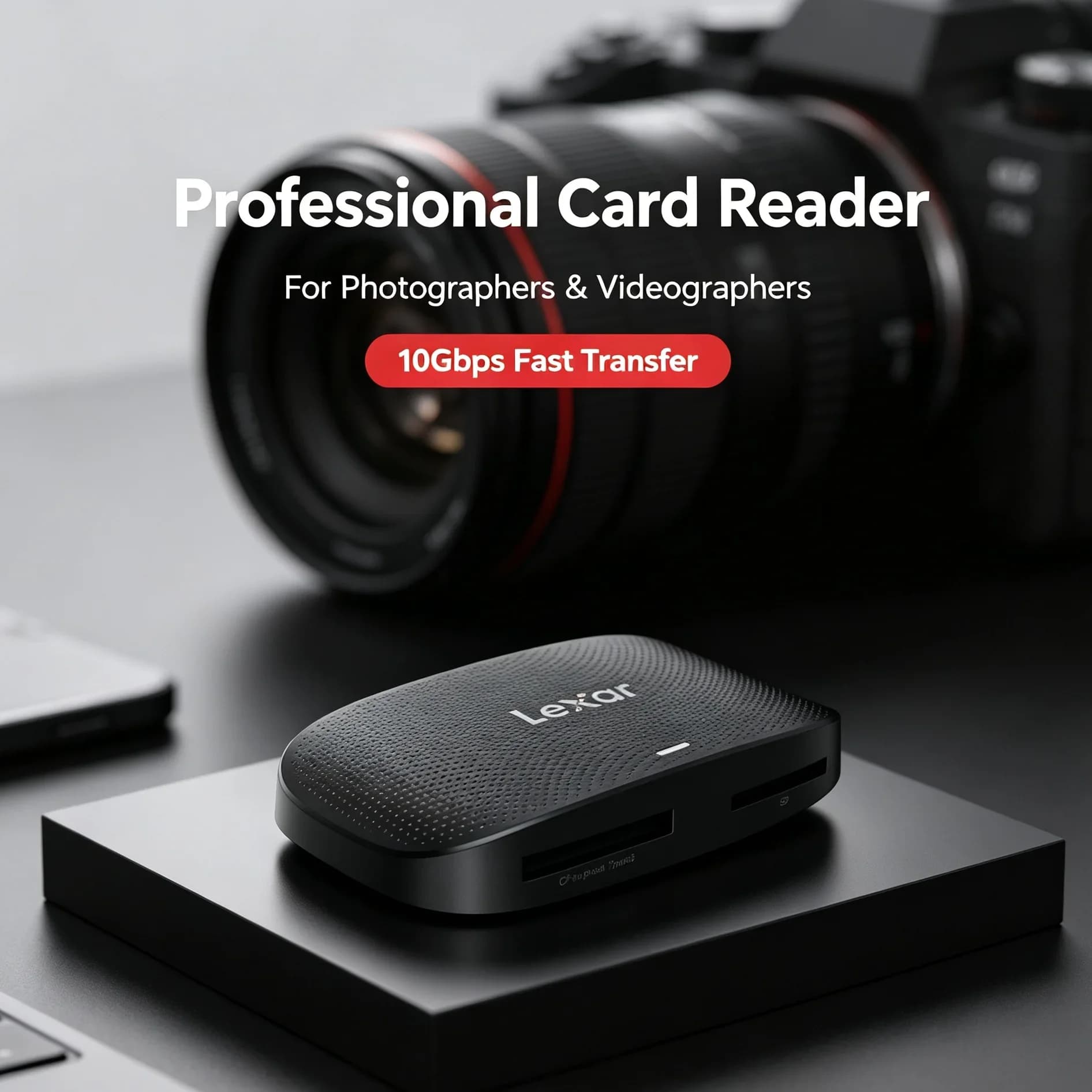 Lexar CFexpress Type B Reader SD Card Reader 2 in 1 Dual Slot USB 3.2 Gen 2 USB C to USB A Cable Memory Card Reader for Windows