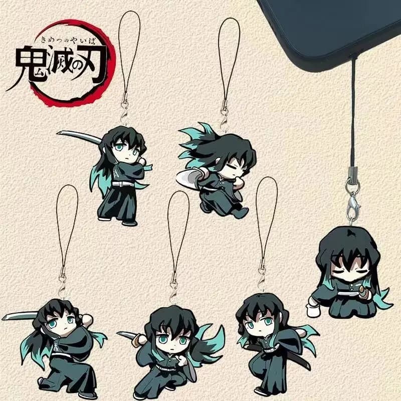 Anime Demon Slayer Keychain Tokitoru Muichiro Peripheral Acrylic Pendant Student School Bag Pendant Mobile Phone Lanyard Gift