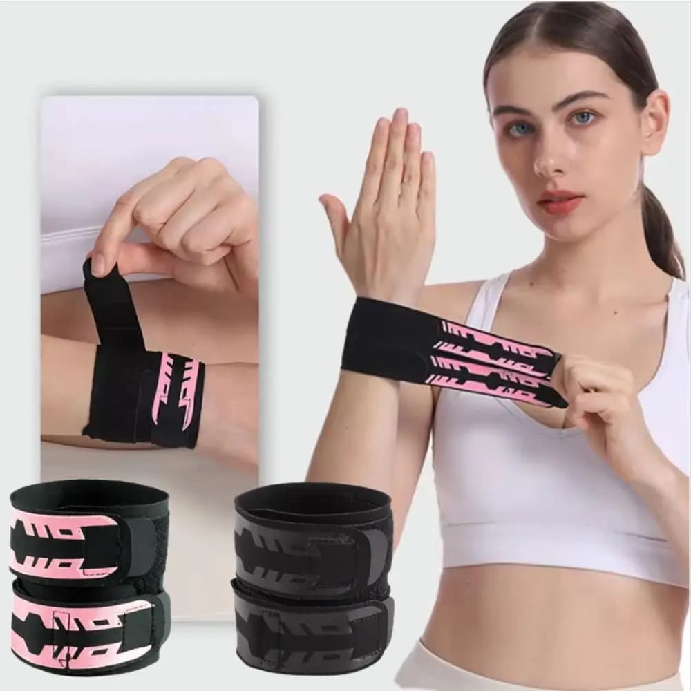 Supporto per Polso Traspirante con Doppia Fascia, Ultra-sottile e Leggero, per Sport e Sollevamento Pesi