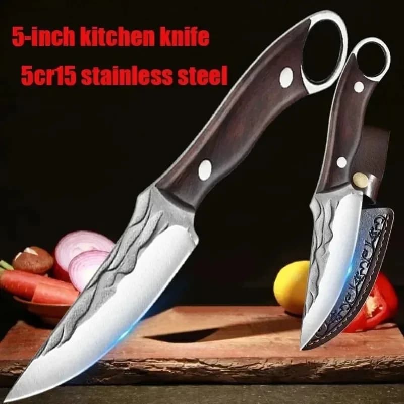 Stainless Steel Crafts Knife Forged, Meat Knife, Fish, Fruit and Vegetable Slicing Machine, Butcher's knife, BBQ knife