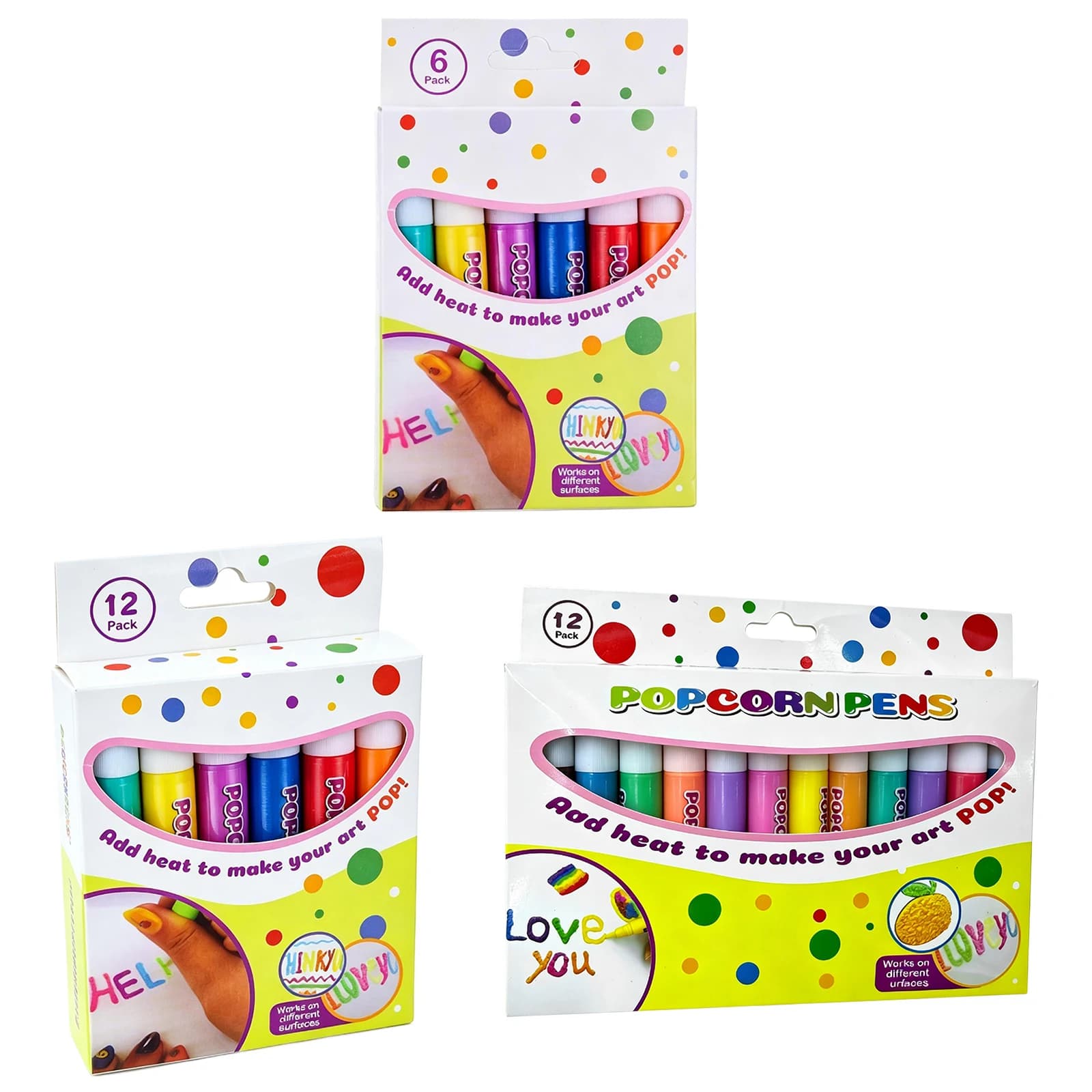 3D Bubble Pen Acrylic Paint Markers Pen Popcorns Drawing Pens Magic Puffy Effect Drawing Pens Drawing Tool Natural- Brush Tip