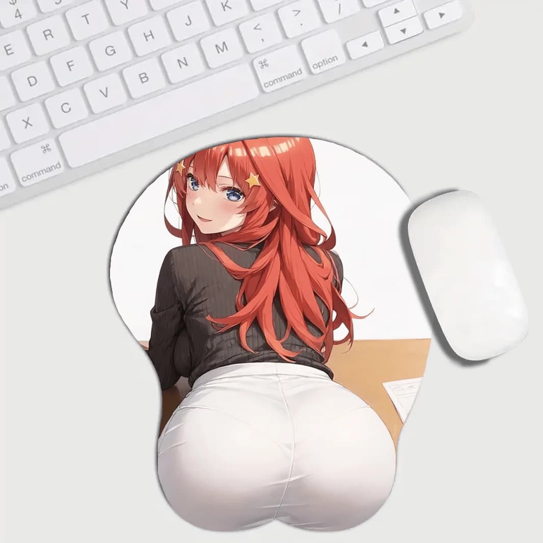 Tappetino per mouse ergonomico con poggiapolsi 3D Anime Beauty Supporto in silicone Comfort per ufficio e gioco Tappetino da scrivania Accessori per ufficio Tappetino da gioco