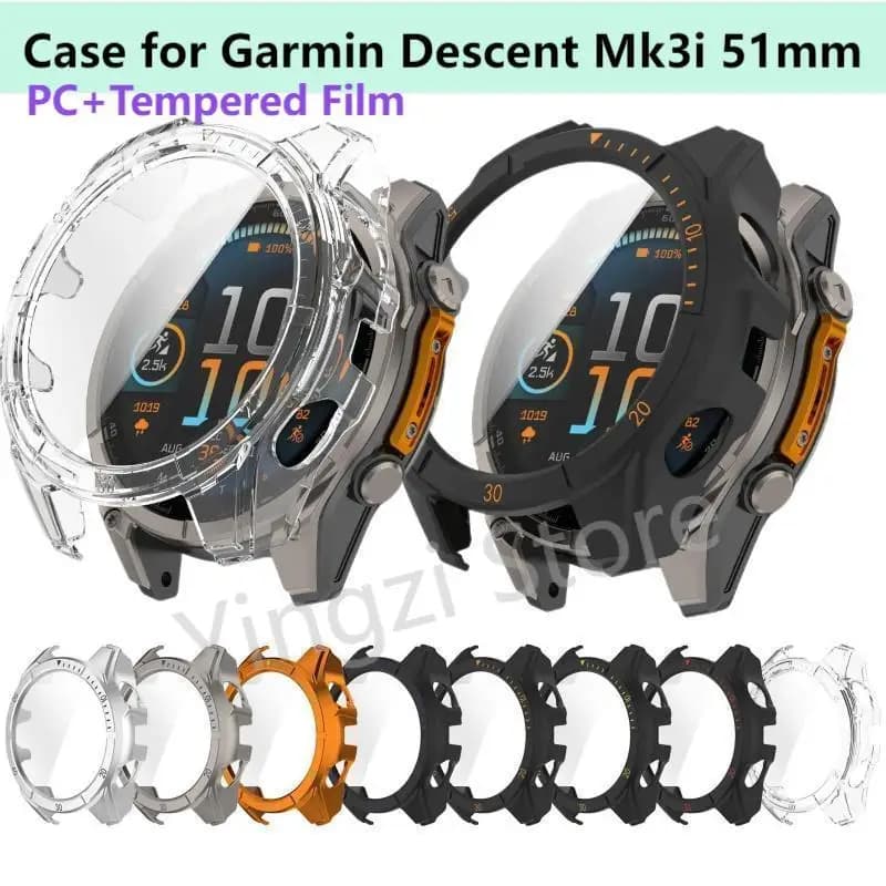 PC + custodia in pellicola temperata per Garmin Descent Mk3i 51mm Smart Watch Band Cover Mk 3i Protector Shell Accessori per paraurti