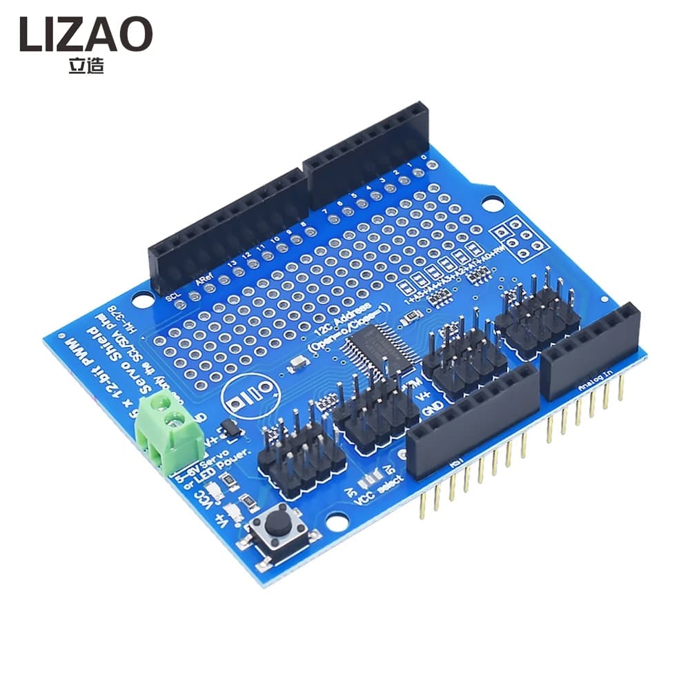 LIZAO Scheda Controller Modulo I2C per Driver Servo Motore PWM a 12 bit PCA9685 a 16 Canali per Arduino Uno R3 Mega