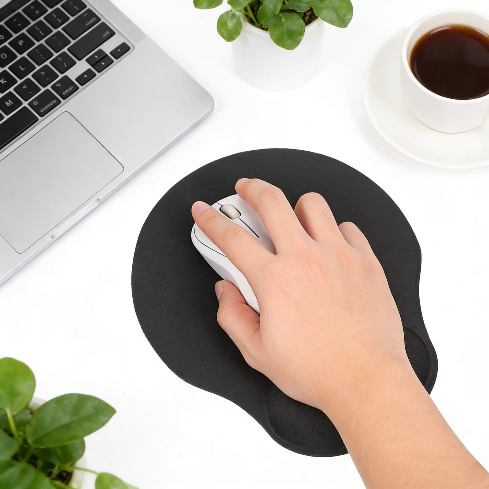 Tappetino per mouse con poggiapolsi da 3 pezzi, cuscino di supporto ergonomico, materiale ecologico sicuro, dimensioni ottimali per l'uso in ufficio, casa, gaming, scrivania