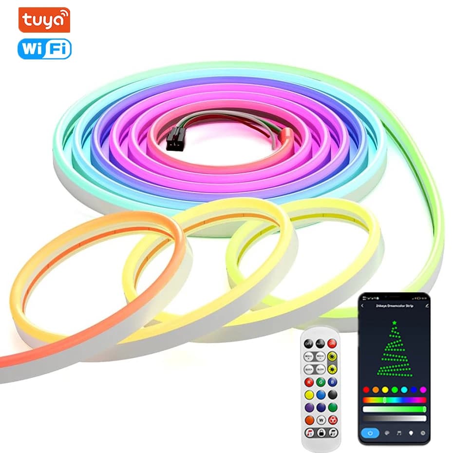 12V RGBIC LED Neon Light Strip 84LEDs/m WiFi/Bluetooth/Remote EU AU UK US Plug 1M 2M 3M 4M 5M Dreamcolor Led Ribbon Home Decor