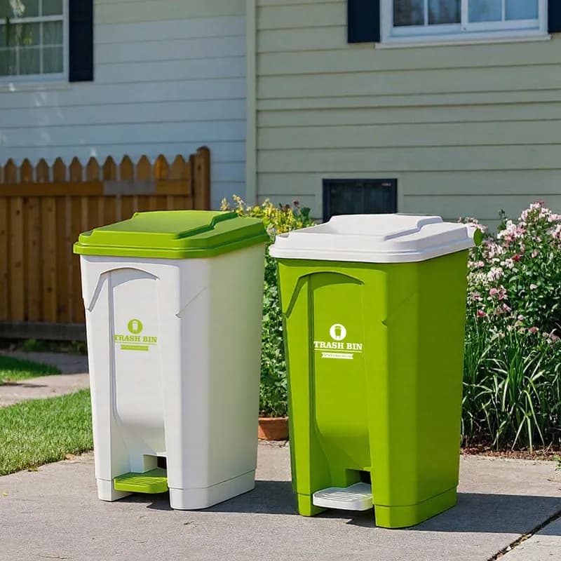 Large Outdoor Step Trash Can, Heavy Duty Commercial Garbage Bin, 2026 Kitchen Pedal Bucket, Sealed Lid Waste Pail for Villas