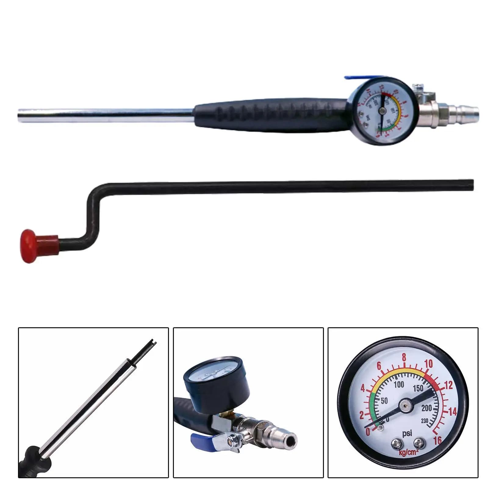 Asta di gonfiaggio per pneumatici con manometro Ugello della pompa dell'aria Gonfiaggio rapido Robusto 230 PSI Manovella portatile a manovella per camion auto