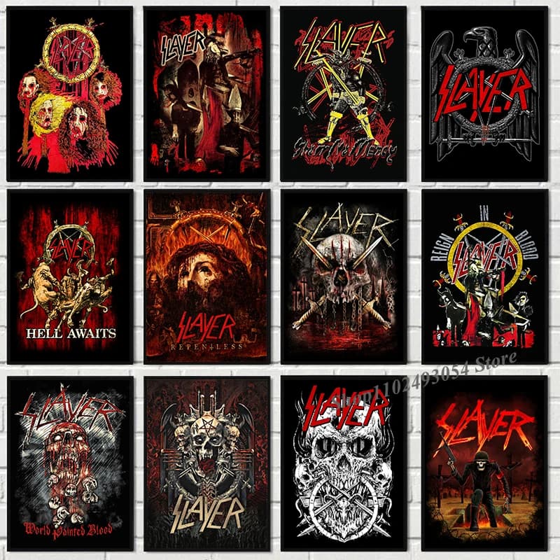 Slayer Heavy Metal Rock Band Album Poster Wall Art Canvas Painting Nordic Soggiorno Home Club Decor Immagine Cuadro Senza cornice