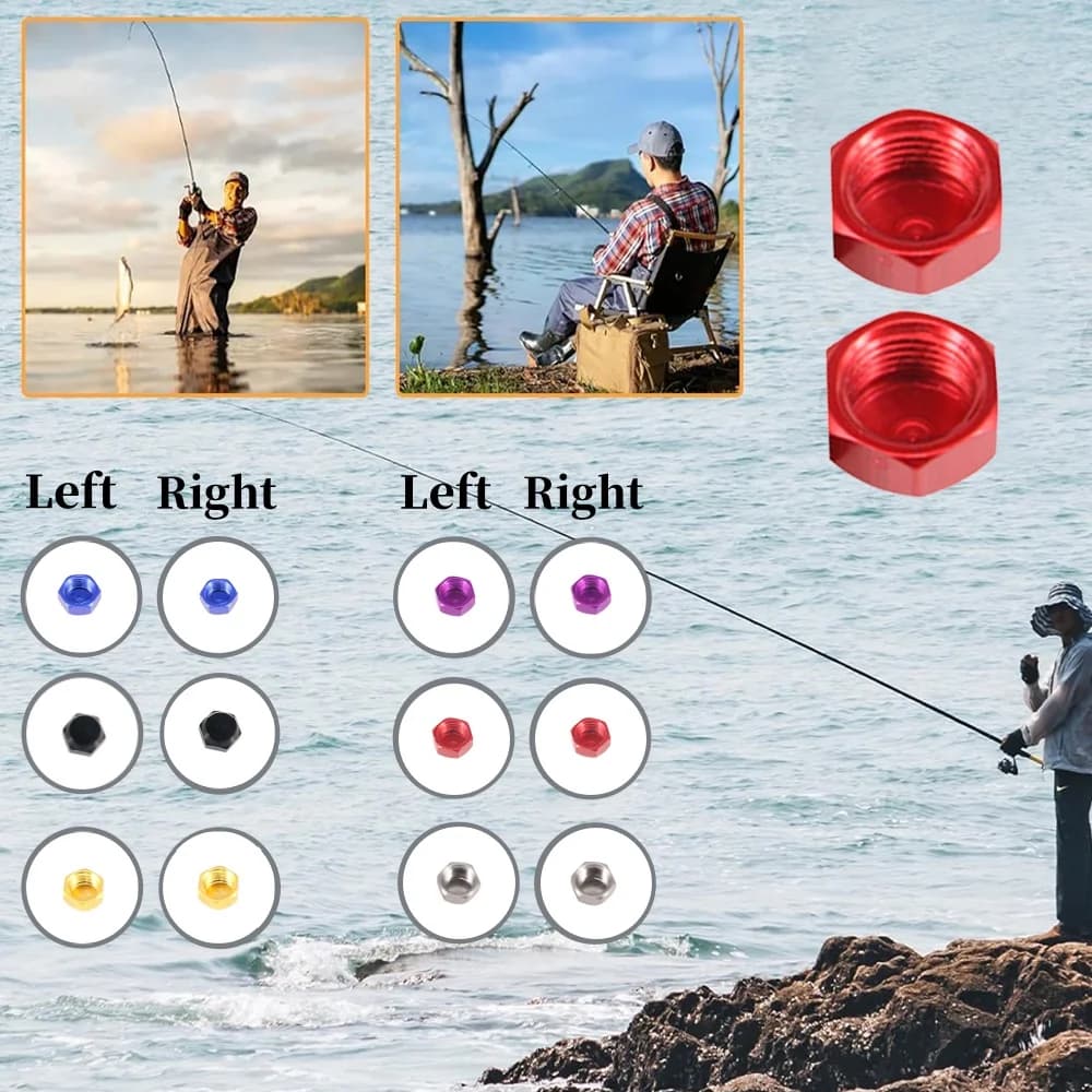 1Pc mulinello Baitcasting parte 6 colori M8 vite dado mulinello da pesca maniglia dado per mano sinistra/destra attrezzi da pesca accessori per la pesca