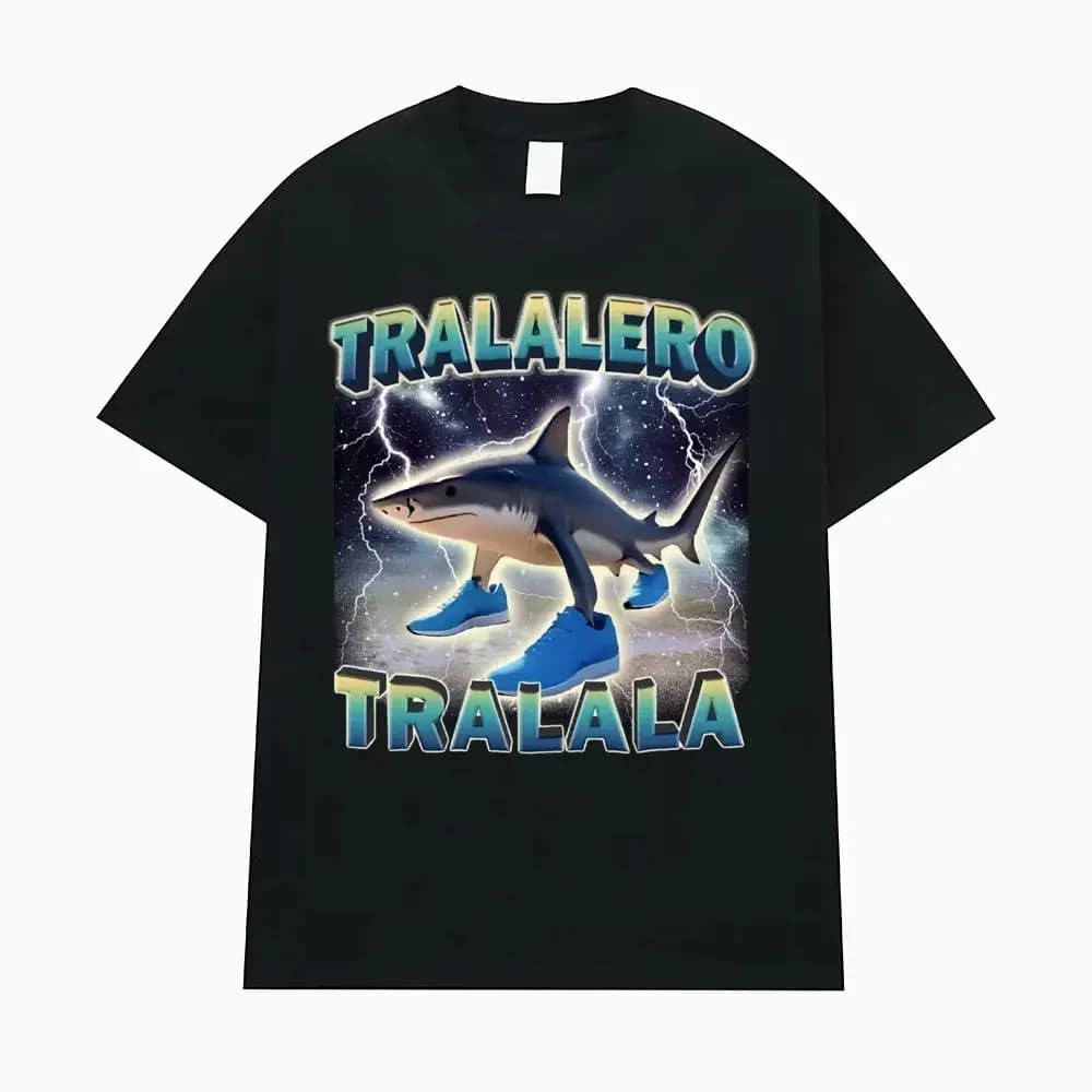 Tralalero Tralala Divertente Shark Meme T-shirt Moda donna T-shirt vintage gotica T-shirt umoristica casual