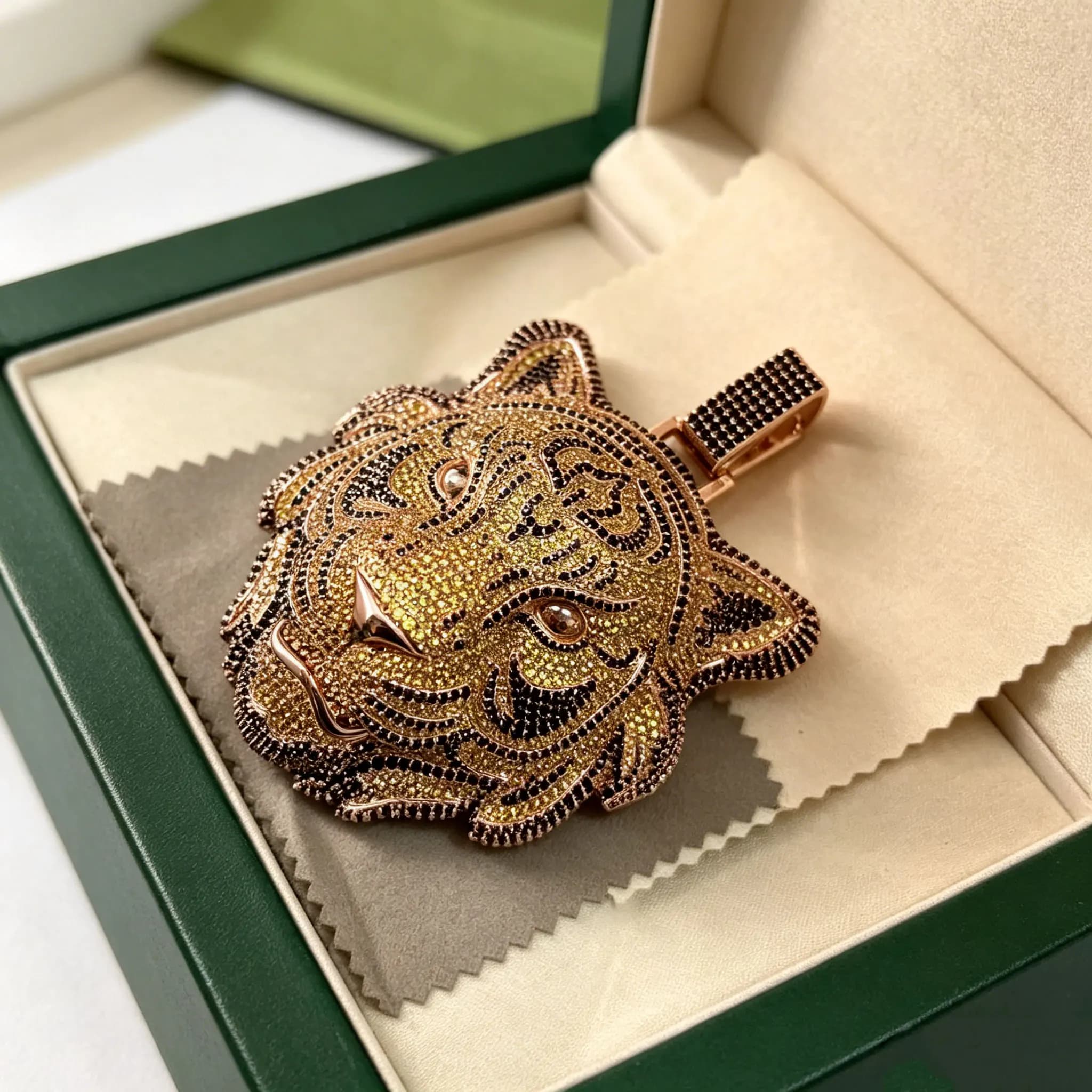 Lussuosa collana con pendente a forma di testa di tigre 3D, stile hip-hop alla moda, regalo di compleanno, regalo per le vacanze